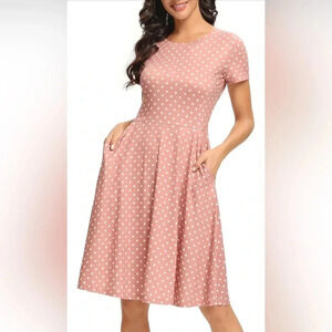 HUHOT Aline Midi Pleated Skater Dress XXL